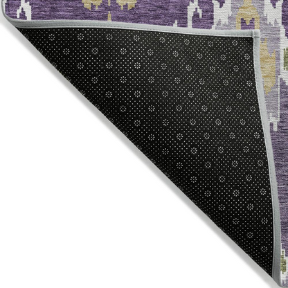 Start2Finish Chantille ACN748 purple rug, 10x14 feet, with intricate patterns and soft texture, suitable for living room or bedroom.
