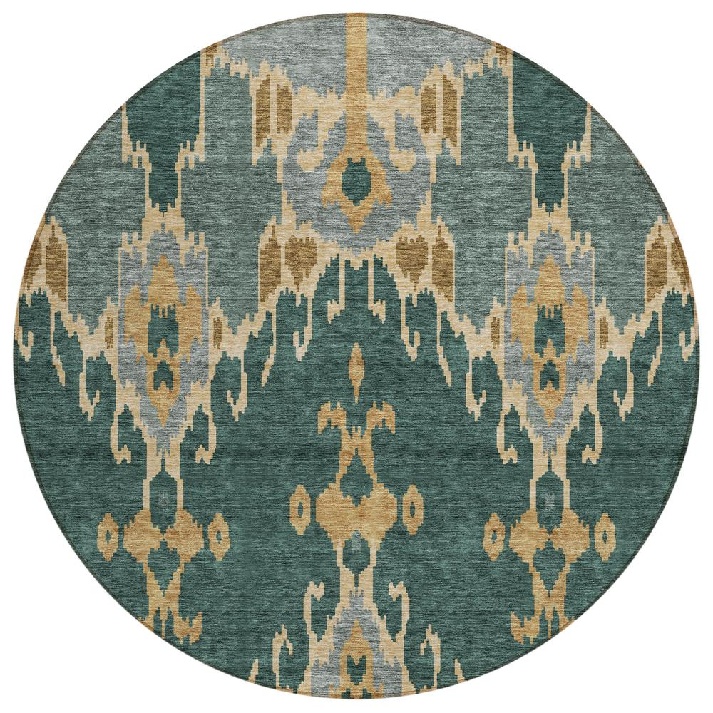 Start2Finish Chantille ACN748 green 8x8 rug with intricate pattern, soft texture, and vibrant color for stylish home decor.