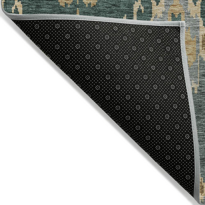 Start2Finish green Chantille ACN748 rug, 8x8 feet, with a textured pattern, suitable for living room or bedroom décor.