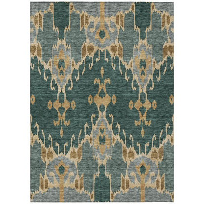 Start2Finish Chantille ACN748 green 8x10 rug with intricate pattern, plush texture, perfect for living rooms or bedrooms.