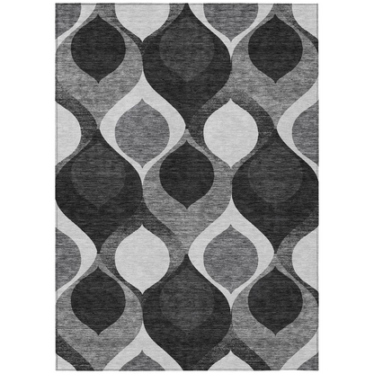 Start2Finish Chantille ACN749 black 5x7.5 rug with soft, plush texture and modern design, ideal for living room or bedroom decor.