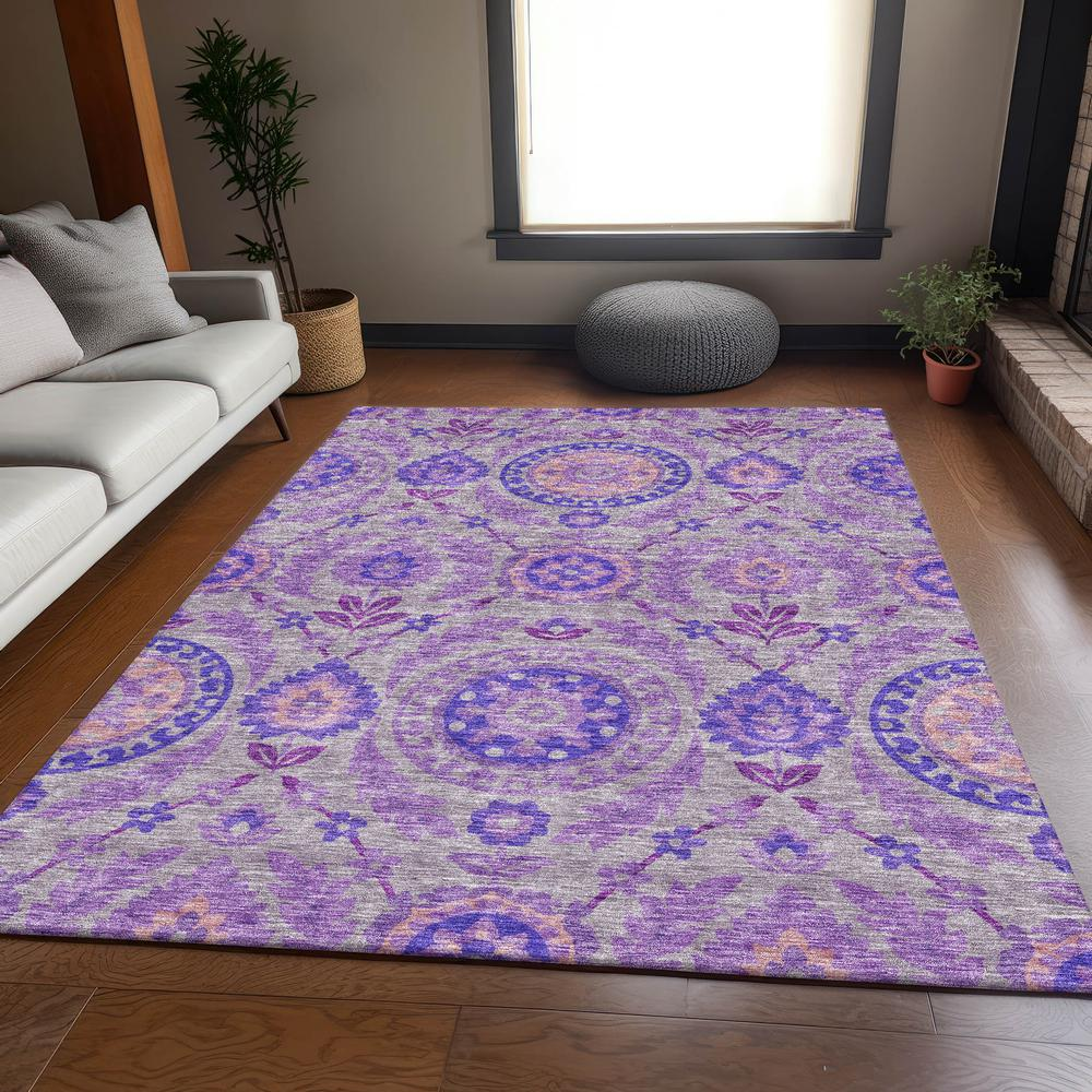 Start2Finish Chantille ACN751 purple 9x12 rug with intricate pattern and soft texture, ideal for living room or bedroom decor.