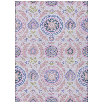 Start2Finish Chantille ACN751 pink 8x10 rug with soft, plush fabric and decorative pattern, ideal for living room or bedroom decor.