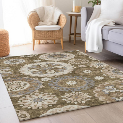Start2Finish Chantille ACN763 brown 8x10 rug with soft, plush texture and intricate pattern for cozy home décor.