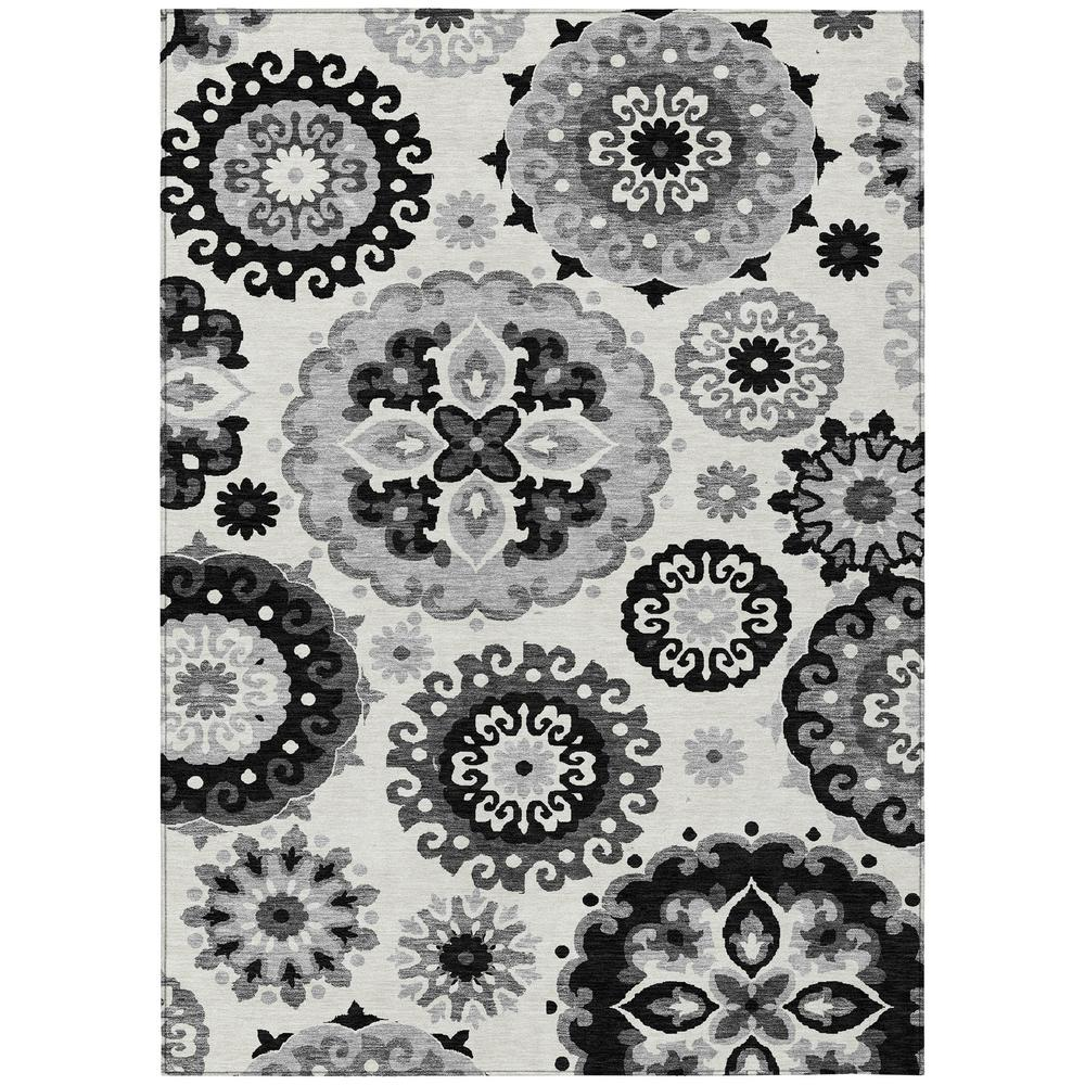 Black Chantille ACN763 8x10 rug from Start2Finish featuring a plush textured design for living room or bedroom decor.