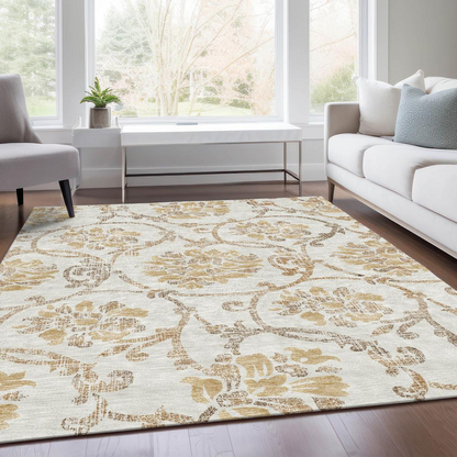 Start2Finish Chantille ACN762 ivory 9x12 rug with intricate pattern, soft texture, and elegant design for living room or bedroom decor.