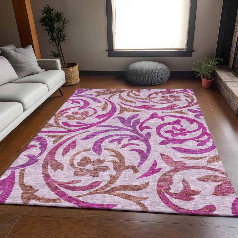 Start2Finish Chantille ACN764 purple 10x14 rug with intricate pattern, soft texture, and vibrant color, ideal for living rooms or bedrooms.