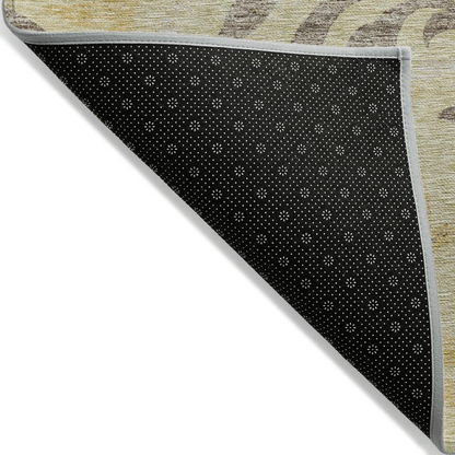 Start2Finish Chantille ACN764 gold 8x10 rug with intricate pattern, soft texture, ideal for living room or bedroom decor.