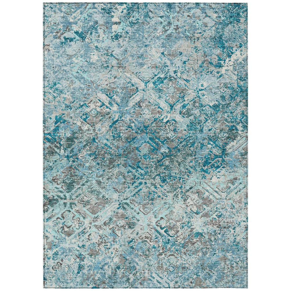 Start2Finish Chantille ACN768 teal 8x10 rug with intricate pattern, soft texture, ideal for living room or bedroom decor.