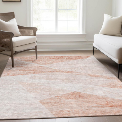 Start2Finish Chantille ACN770 orange 8x10 rug with intricate pattern and soft texture, ideal for living rooms and bedrooms.