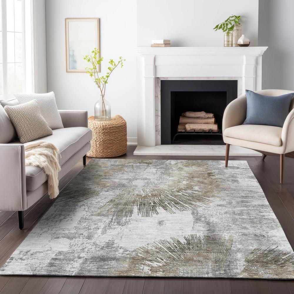 Start2Finish Chantille ACN773 brown 8x10 rug with soft, textured fabric and intricate pattern, perfect for living room or bedroom decor.