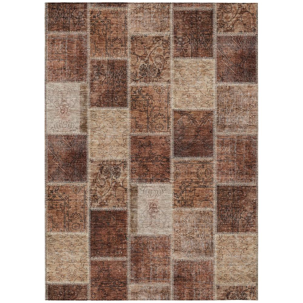 Start2Finish Chantille ACN772 orange rug, 10x14 feet, showcasing a plush textured rug with vibrant orange color and decorative pattern.