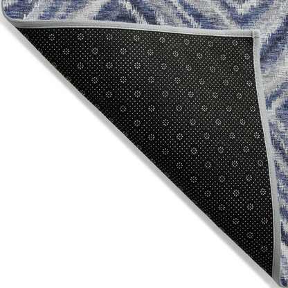 Start2Finish Chantille ACN781 blue 10x14 rug with intricate pattern, plush texture, and soft fabric, perfect for living room décor.