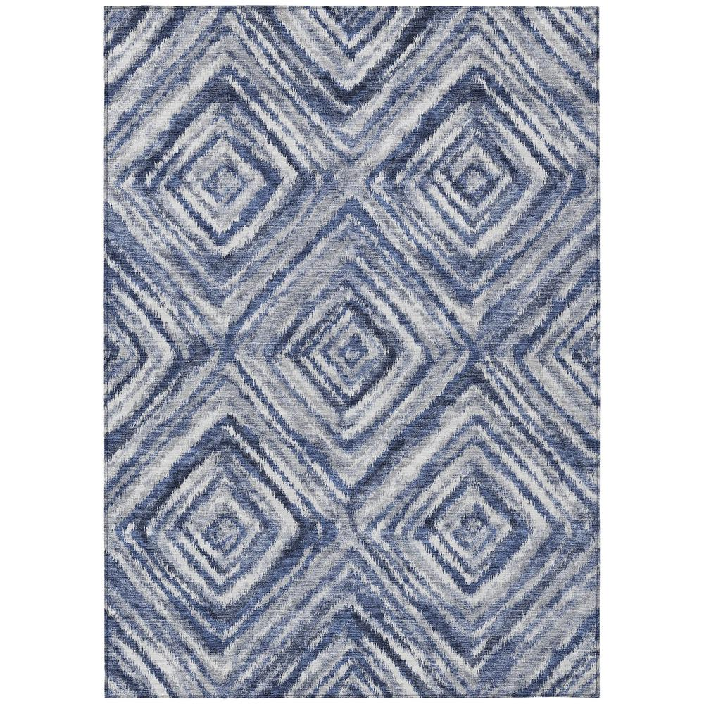 Start2Finish Chantille ACN781 Blue 9x12 rug with intricate pattern, soft texture, and vibrant blue color displayed in the image.
