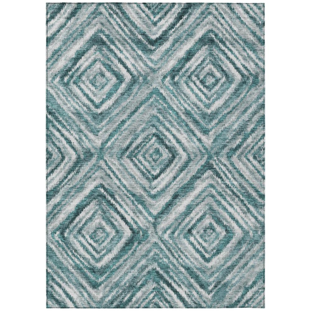 Start2Finish Chantille ACN781 teal 8x10 rug with intricate pattern, soft texture, and vibrant color, suitable for living or bedroom decor.