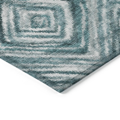 Start2Finish Chantille ACN781 teal 8x10 rug with intricate pattern, soft texture, and vibrant teal color for stylish home décor.