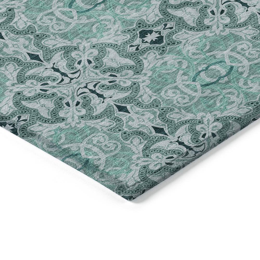 Start2Finish Chantille ACN783 teal 10x14 rug with intricate pattern, soft texture, and vibrant color for stylish home decor.