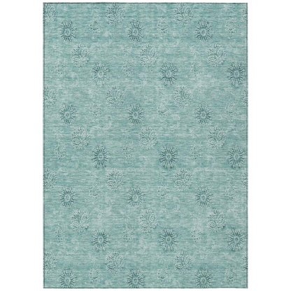 Start2Finish Chantille ACN789 teal 8x10 rug with intricate pattern, soft texture, and vibrant color for living room or bedroom decor.