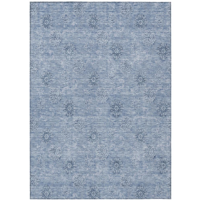 Start2Finish Chantille ACN789 blue 8x10 rug with intricate pattern and soft texture, ideal for living rooms or bedrooms.