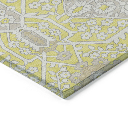 Start2Finish Chantille ACN863 Gold 8x10 rug with intricate pattern and soft texture, perfect for living room or bedroom decor.