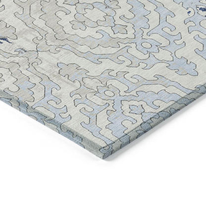 Blue Chantille ACN864 8x10 rug by Start2Finish featuring a soft, textured woven pattern for living room or bedroom decor.