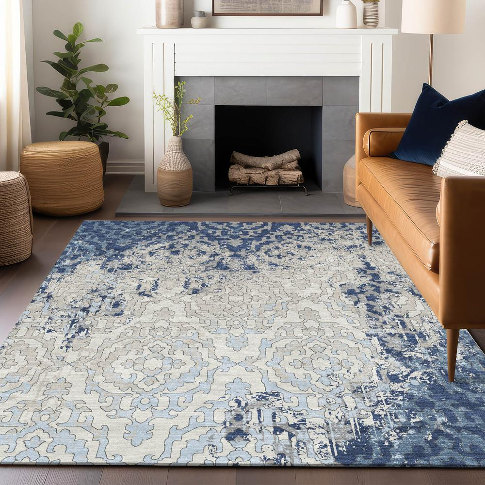 Start2Finish Chantille ACN864 Blue 8x10 rug featuring a soft, woven design ideal for living rooms and bedrooms.