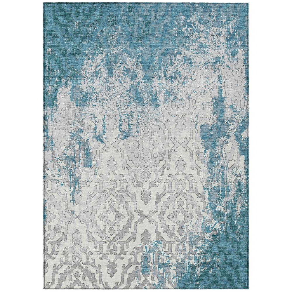 Start2Finish teal Chantille ACN864 rug, 8x10 feet, featuring soft fabric and elegant design for living room or bedroom decor.