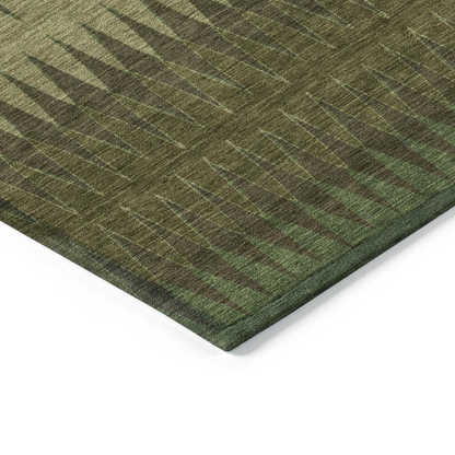 Start2Finish Chantille ACN867 green 10x14 rug featuring a plush, patterned design suitable for living rooms or bedrooms.