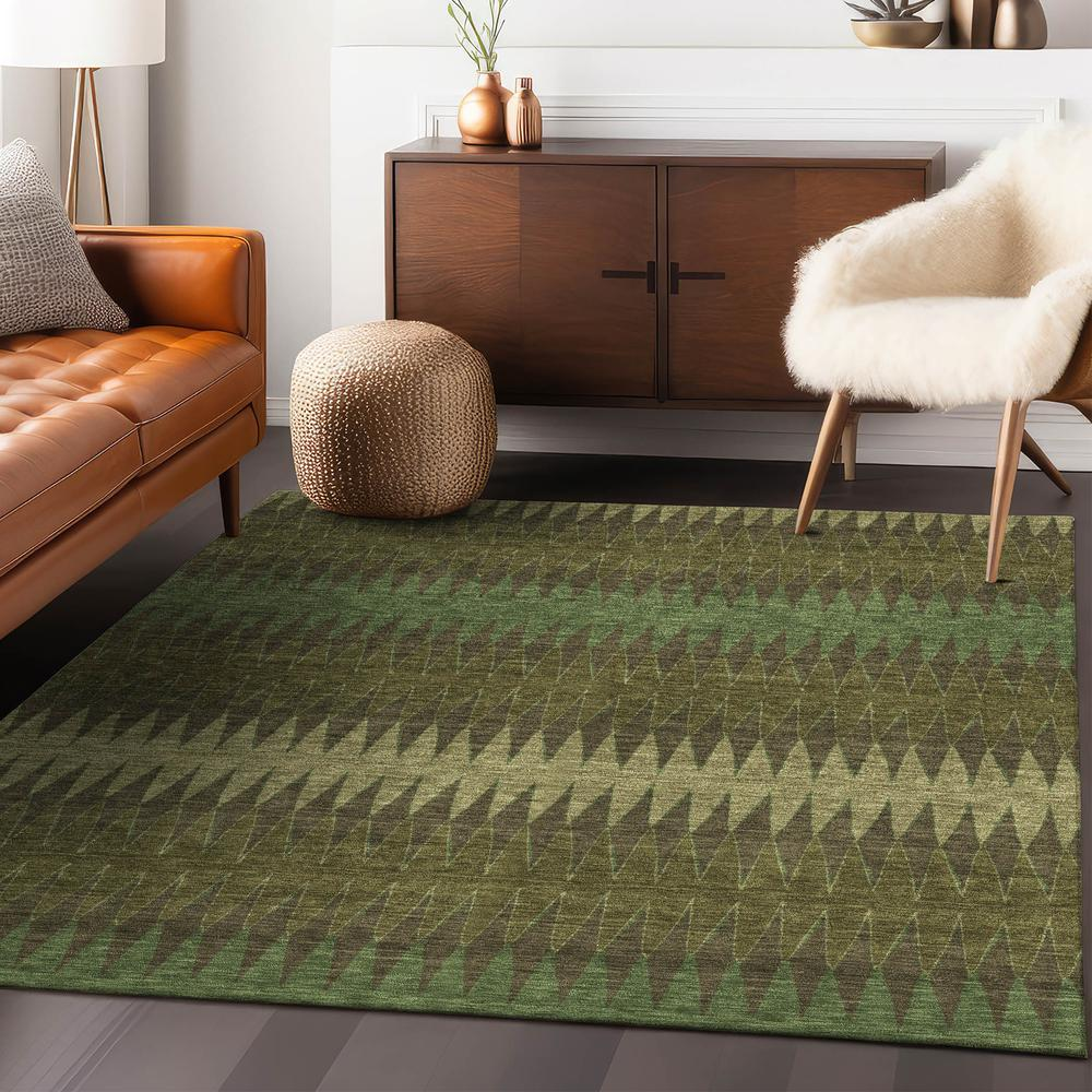 Start2Finish Chantille ACN867 green 10x14 rug with intricate pattern, soft texture, and vibrant color for cozy living spaces.