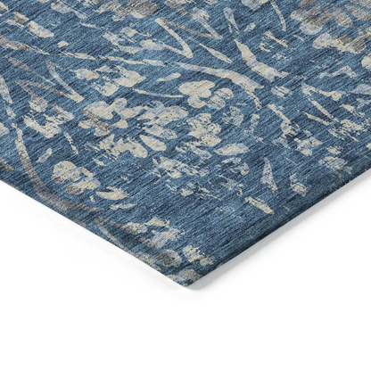 Blue Chantille ACN868 9x12 rug by Start2Finish, featuring intricate patterns and soft texture in a spacious room setting.