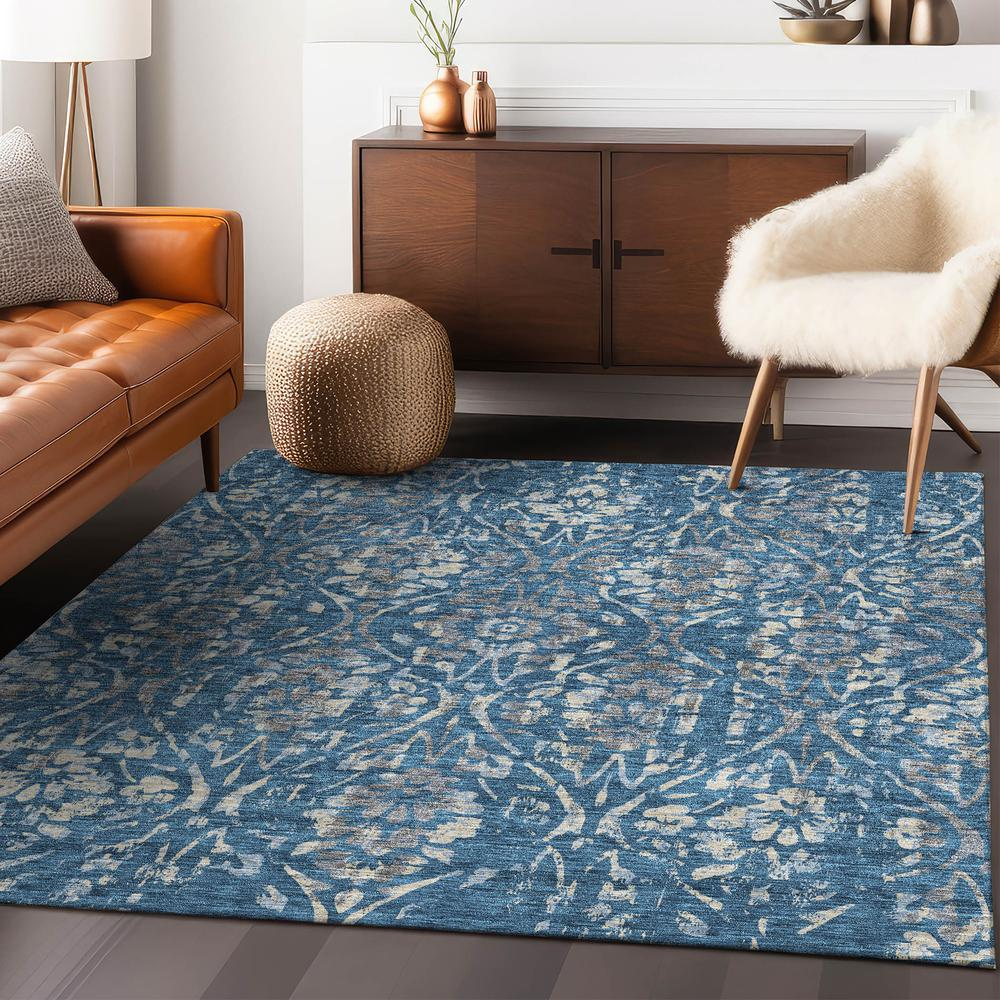 Start2Finish Chantille ACN868 blue rug, 9x12 feet, featuring soft fabric and modern design, ideal for living rooms and bedrooms.