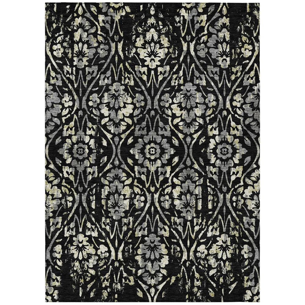 Start2Finish Chantille ACN868 black 9x12 rug with intricate pattern, plush texture, and modern design for living room or bedroom decor.