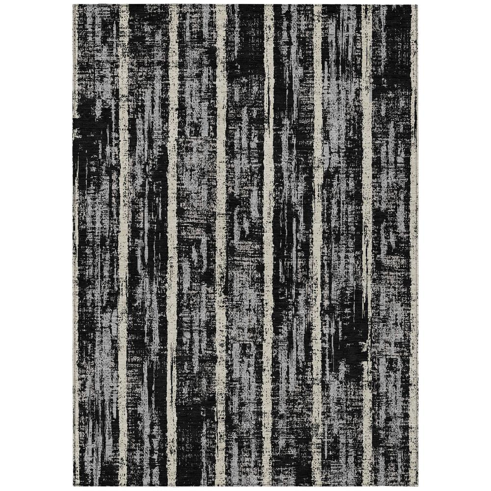 Start2Finish Chantille ACN892 black 9x12 rug with intricate pattern and soft texture, ideal for living room or bedroom decor.