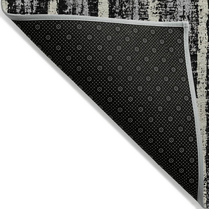 Start2Finish Chantille ACN892 black 9x12 rug with intricate pattern, plush texture, and durable woven design for modern living spaces.