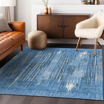 Start2Finish Chantille ACN893 blue 9x12 rug with intricate pattern, soft texture, and vibrant color for elegant home decor.