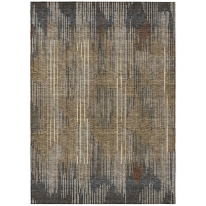 Start2Finish Chantille ACN893 brown rug, 9x12 feet, with soft woven texture and intricate patterns, suitable for living rooms or bedrooms.