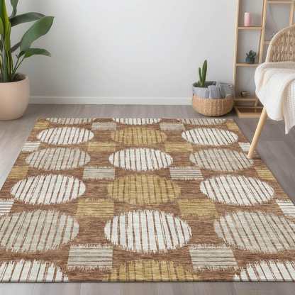 Start2Finish Chantille ACN900 Orange 10x14 rug with intricate pattern, soft texture, and vibrant color for living room or bedroom decor.