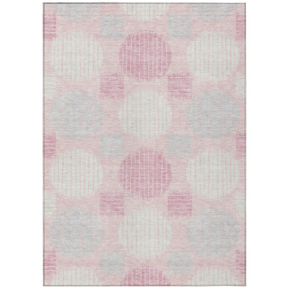 Pink Chantille ACN900 rug by Start2Finish, 8x10 feet, with soft woven texture and decorative pattern in a stylish living space.