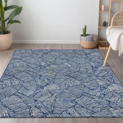 Start2Finish Chantille ACN913 Blue 9x12 rug with intricate pattern and soft texture, ideal for living rooms or bedrooms.