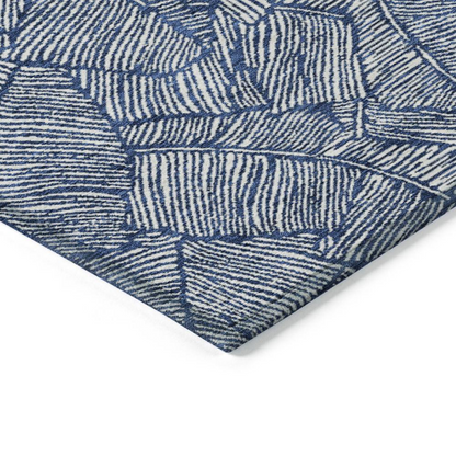 Start2Finish Chantille ACN913 blue 8x10 rug with intricate patterns, soft texture, and vibrant color for living room or bedroom decor.