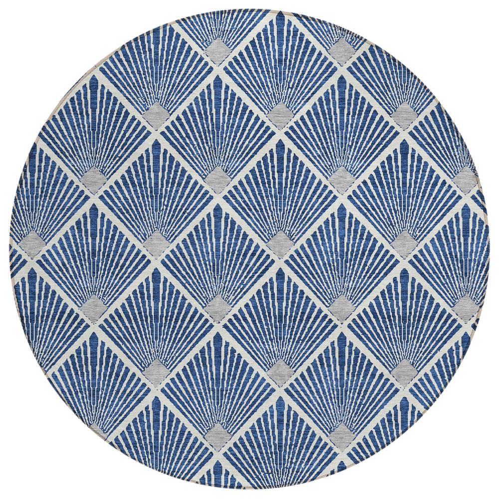 Start2Finish Chantille ACN914 blue 8x8 rug featuring a soft, patterned fabric with a plush texture and decorative border.