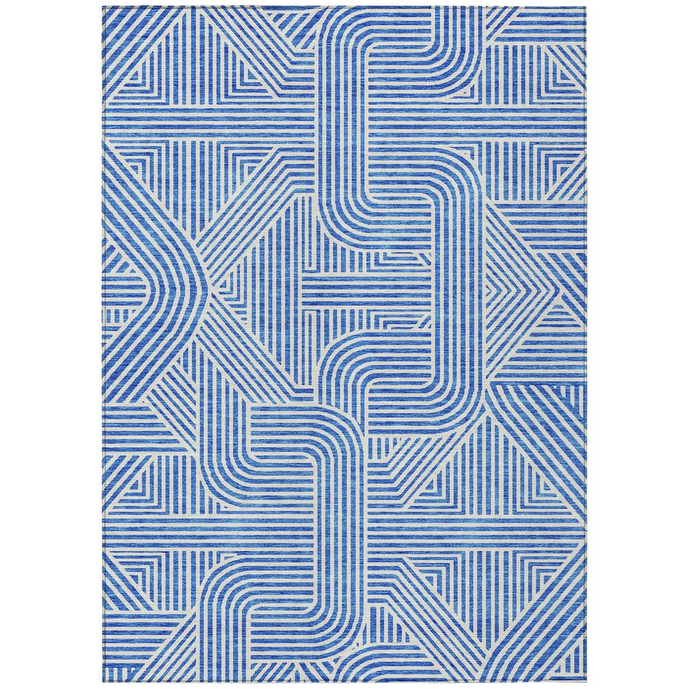 Start2Finish Chantille ACN917 blue 9x12 rug with intricate pattern, soft texture, and modern design for living room or bedroom decor.