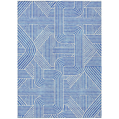 Start2Finish Chantille ACN917 blue 9x12 rug with intricate pattern, soft texture, and modern design for living room or bedroom decor.