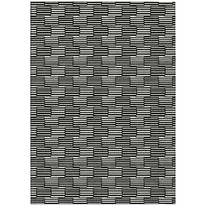 Start2Finish Chantille ACN918 black 9x12 rug with intricate pattern, soft texture, and modern design for living room or bedroom decor.