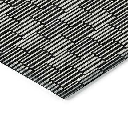 Start2Finish Chantille ACN918 black 8x10 rug with intricate pattern and soft texture, suitable for living room or bedroom decor.