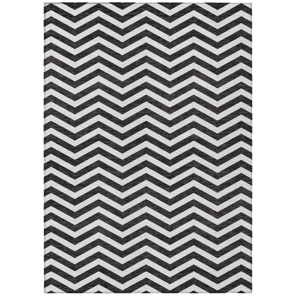 Start2Finish Chantille ACN922 black 8x10 rug with intricate pattern, soft texture, and bold black color for stylish home decor.