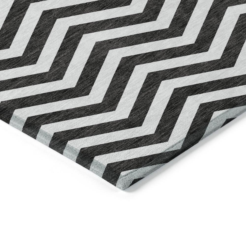 Start2Finish Chantille ACN922 black 8x10 rug with intricate pattern, soft texture, and modern design for living room or bedroom decor.