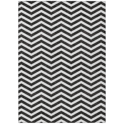 Black Chantille ACN922 9x12 rug by Start2Finish, showcasing a plush textured surface with intricate pattern details.