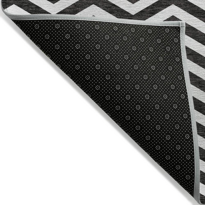 Start2Finish Chantille ACN922 black 9x12 rug with intricate pattern, plush texture, and decorative border for stylish home decor.