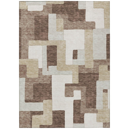 Start2Finish Chantille ACN955 brown 8x10 rug with intricate pattern and soft texture, ideal for living room or bedroom decor.